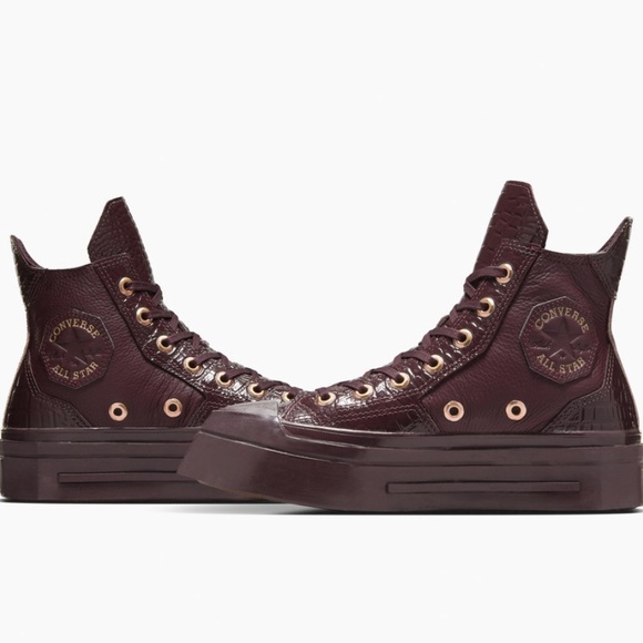 New Converse Chuck 70 De Luxe Bloodstone Croc” High-Top Sneakers - Picture 4 of 8